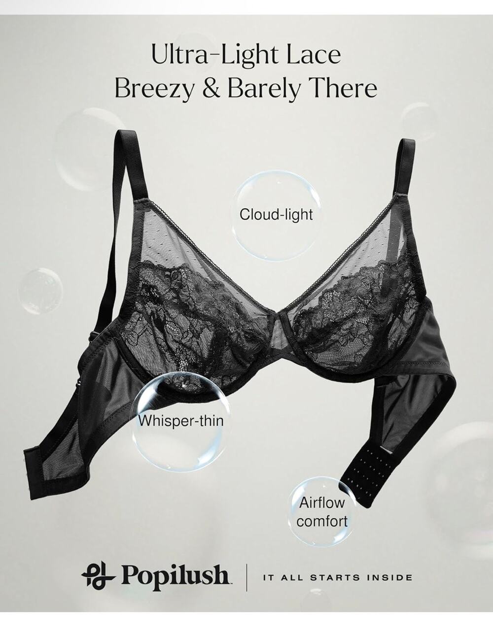 Popilush Lace Bra Underwire Minimizer Bra